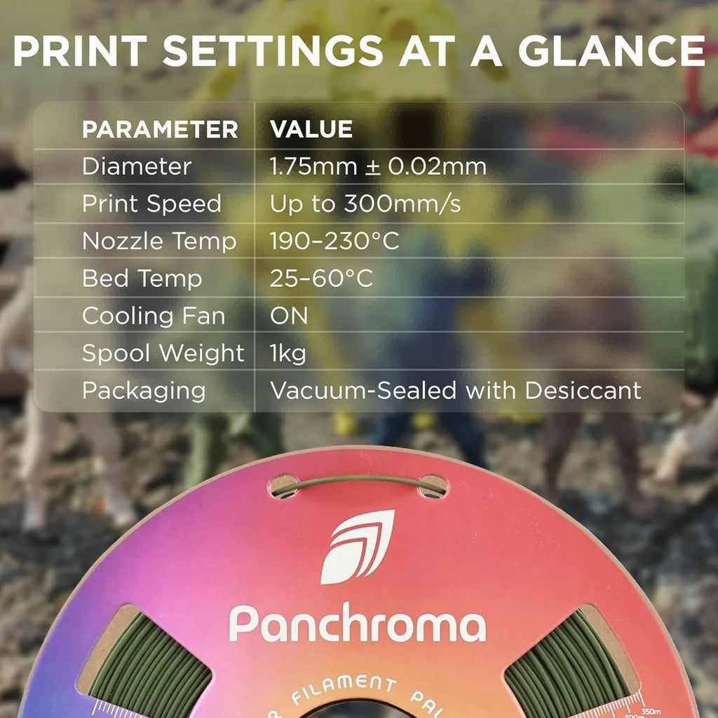 Panchroma Matte PLA Filament, Army Dark Green 1.75mm 1kg 3D Printing Filament...