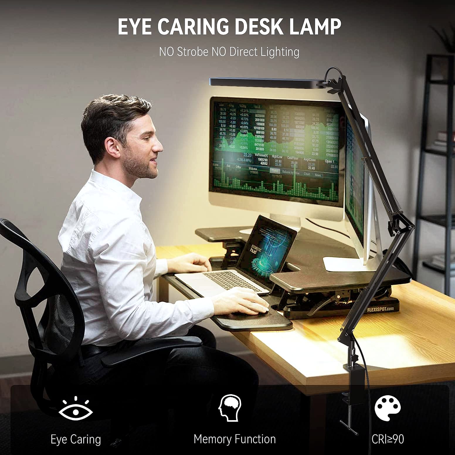 SKYLEO LED Desk Lamp with Memory Function and Adjustable Arm