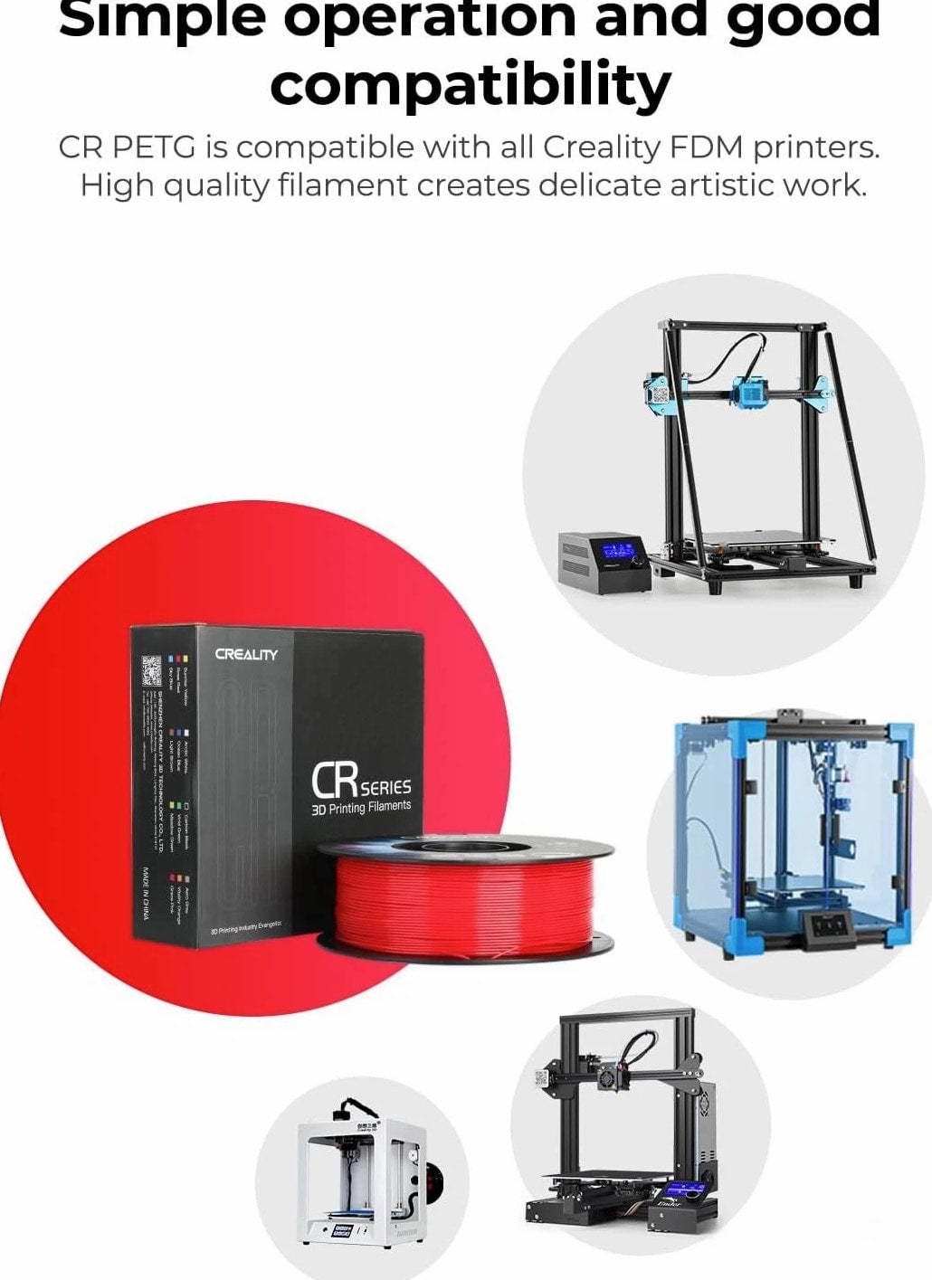 2 kg Black & White PETG 1.75mm Filament 3D Printer Filament Bundle Excellent