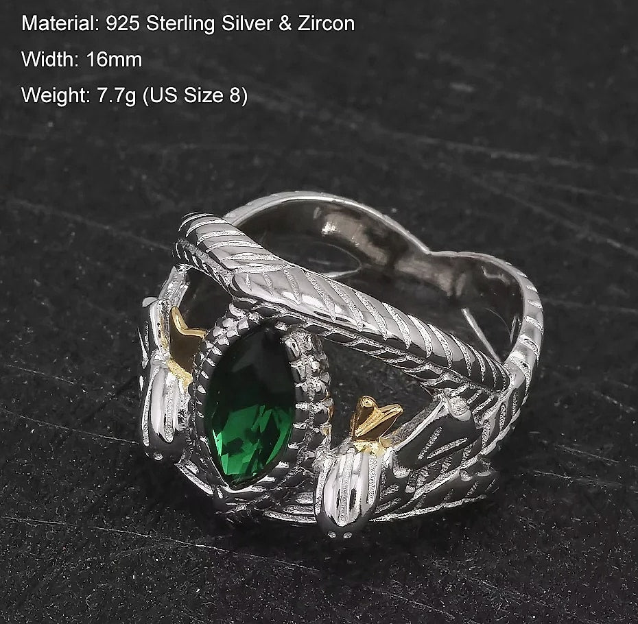 GQTorch 925 Sterling Silver Lord Ring of Barahir
