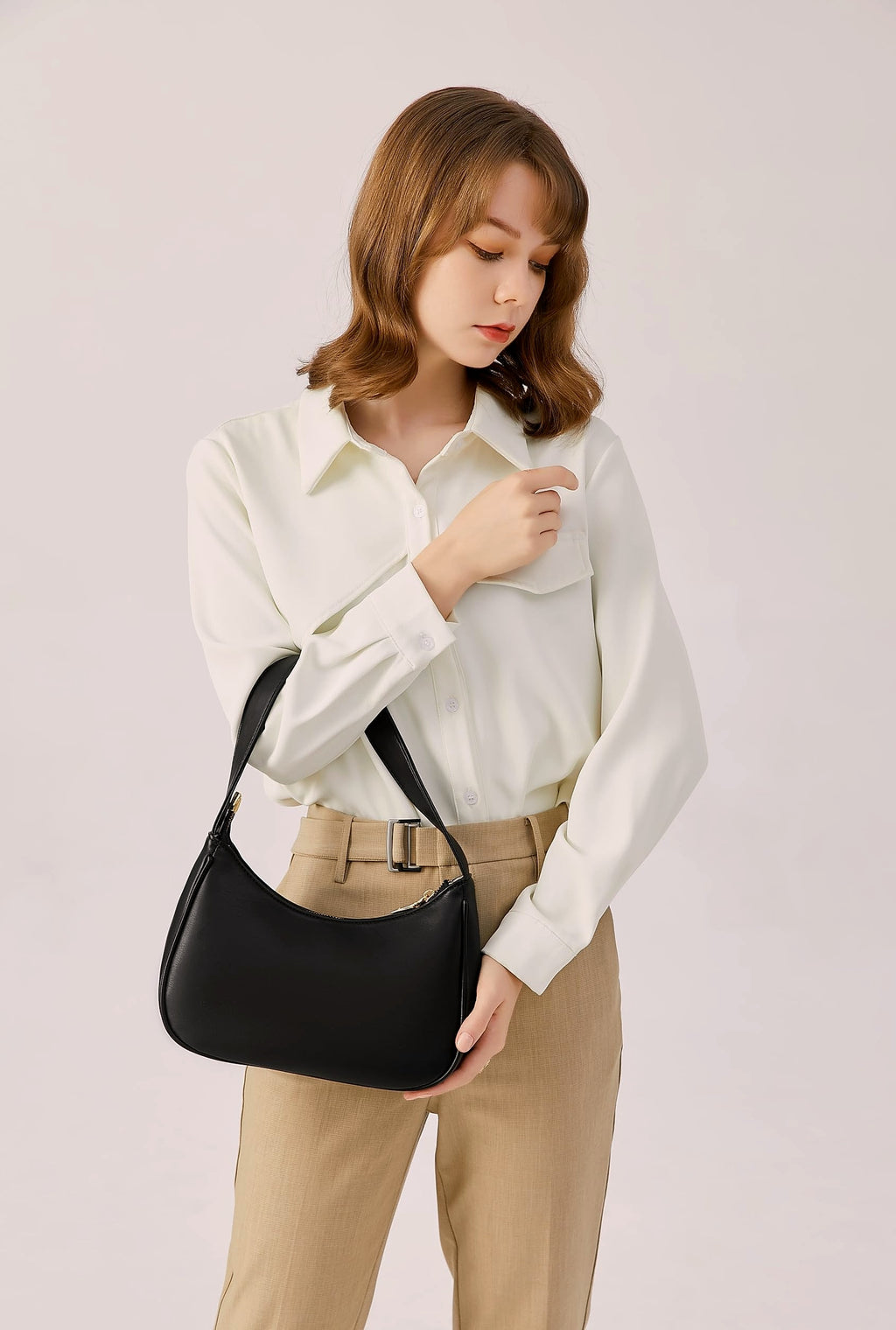 CYHTWSDJ Women's Hobo Shoulder Bag with Zipper Closure