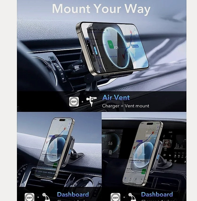 ESR 15W Magnetic Wireless Car Charger with MagSafe Air Vent Mount