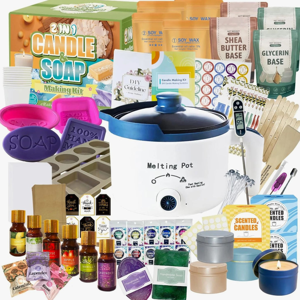 2-In-1 Candle & Soap Making Kit for Beginners, Complete All-in-One DIY Kit