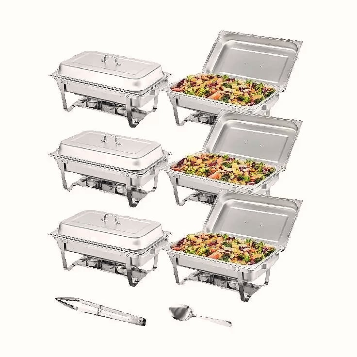SucceBuy 8QT Rectangle Chafing Dish Buffet Warmer Set