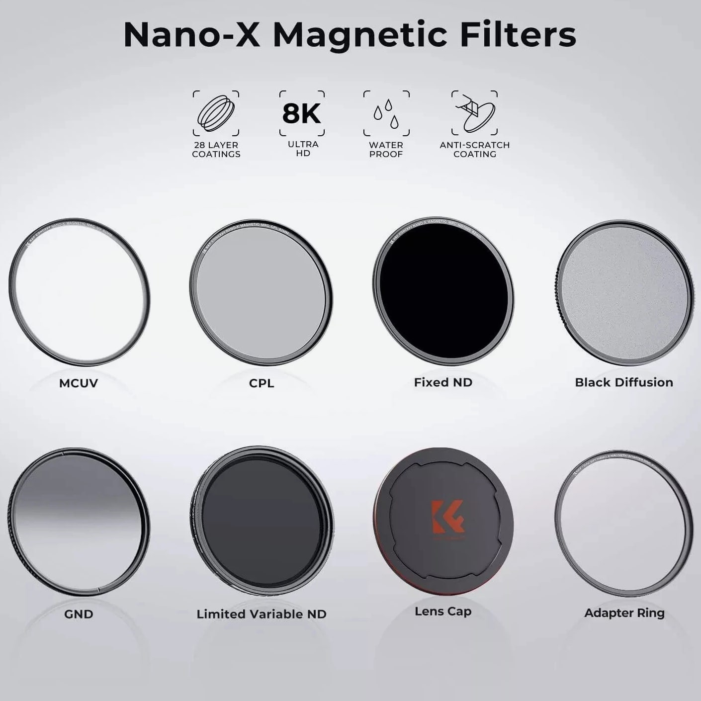K&F Concept 49-82mm Nano-X Magnetic MC UV Lens Protection Filter for Camera Lens