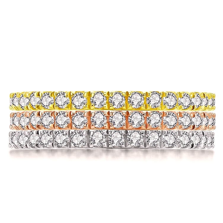 LESF 925 Sterling Silver Geometric Stackable Ring
