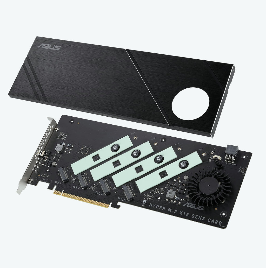 ASUS Hyper M.2 x16 Gen5 NVMe adapter card PCIe 5.0 quad M.2