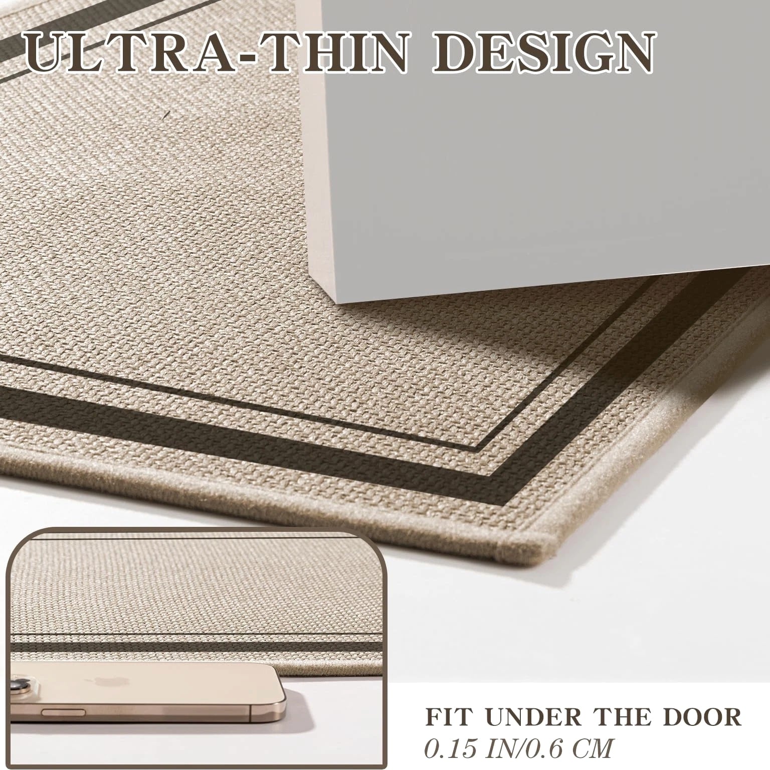 chakme Bathroom Rugs Mat U-Shaped 24x17, Ultra Thin Non Slip Bath Mat Small Quic