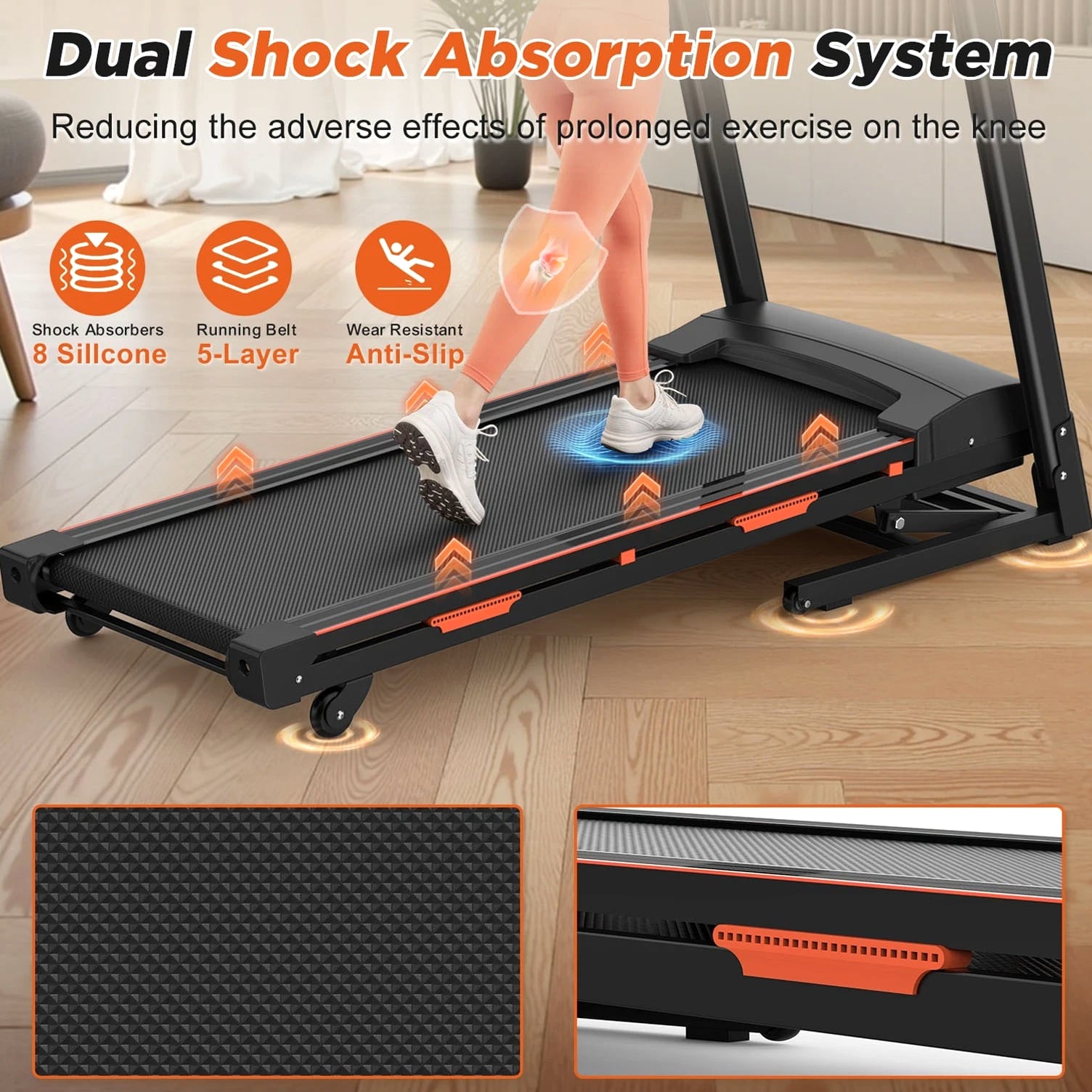 15% Auto Incline Fitness Treadmill 3.25HP High Load Capacity Home Exercise Machine