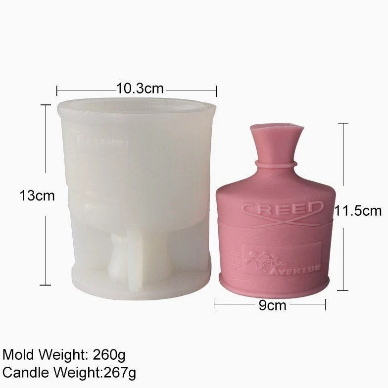 3D Candle Molds Silicone Pillar Soap Perfume Bottle DIY Wax Moulds Holiday Gift