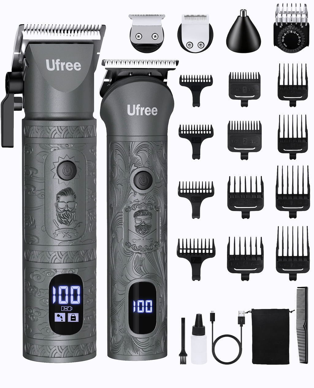 Ufree Cordless Beard Trimmer and Hair Clipper Grooming Kit
