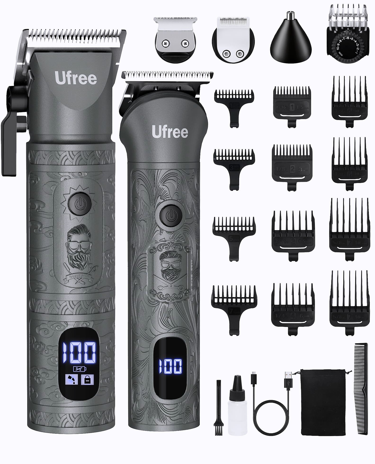 Ufree Cordless Beard Trimmer and Hair Clipper Grooming Kit