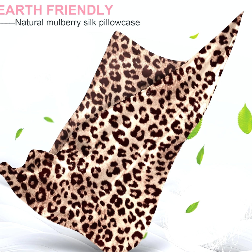Mulberry Silk Pillow Cases 2 Pack - Leopard Brown