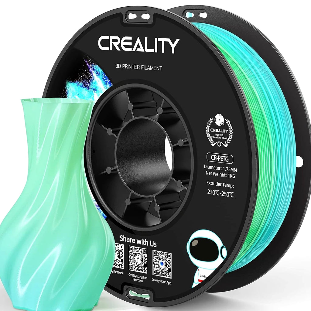Creality PETG 3D Printer Filament 1.75Mm 1KG (2.2Lbs), Translucent Dual