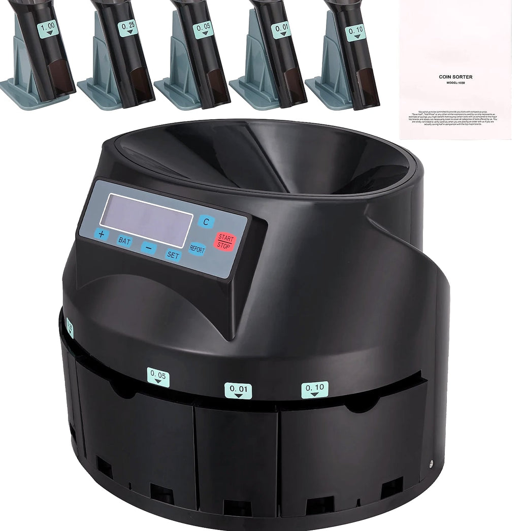 SucceBuy Automatic Coin Sorter Counter, 230-300/Min, LED Display