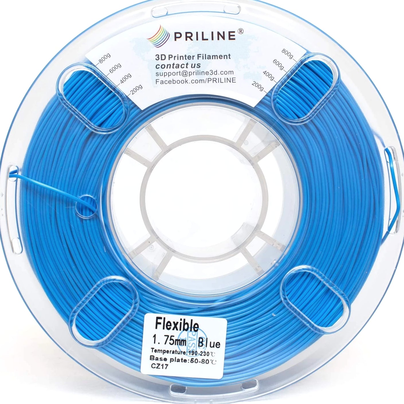 PRILINE Filament, PRILINE 98A TPU Flexible Soft 3D Printer 1.75mm Blue