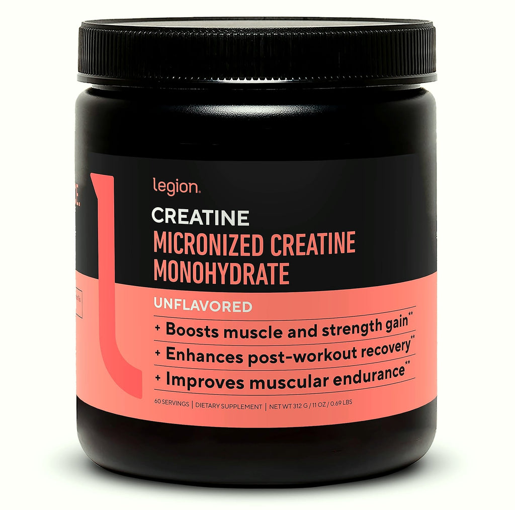 LEGION Micronized Creatine Monohydrate Powder, 100 Servings