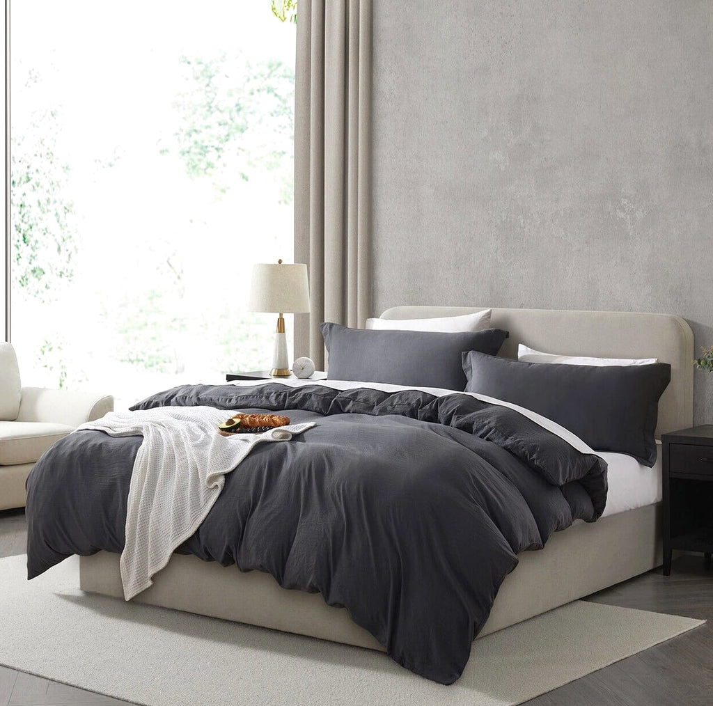 3 Pc Duvet Cover Set, King/Queen Soft Pre-Washed Comforter Cover & Pillow Shams