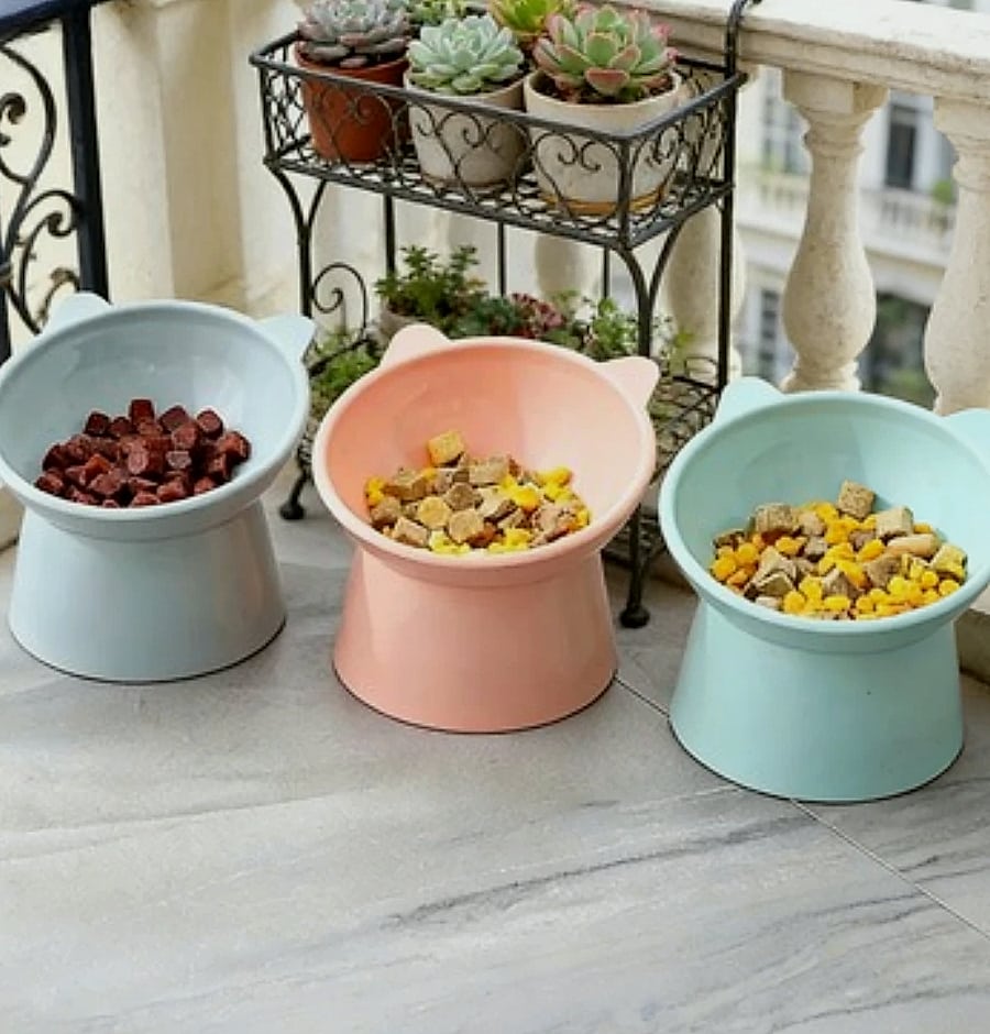 AEHOME Cat-Ear Elevated Pet Bowl Feeder for Cats