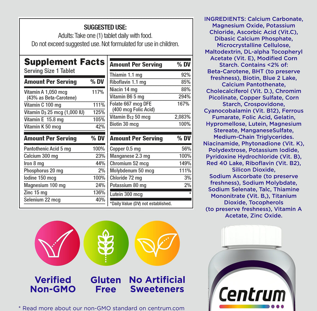 Centrum Silver Women's Multivitamin 50 Plus, 200 Count