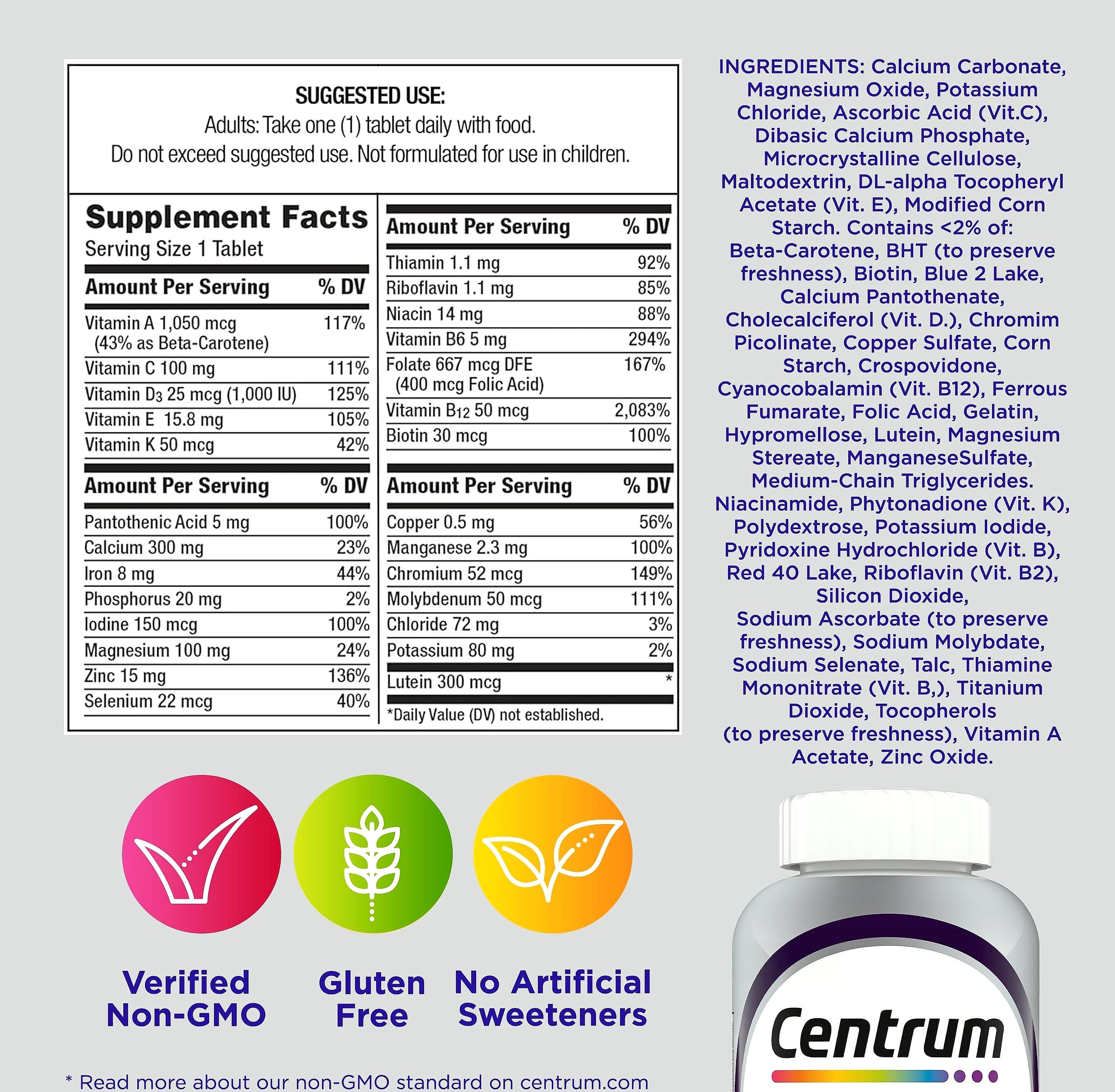 Centrum Silver Women's Multivitamin 50 Plus, 200 Count