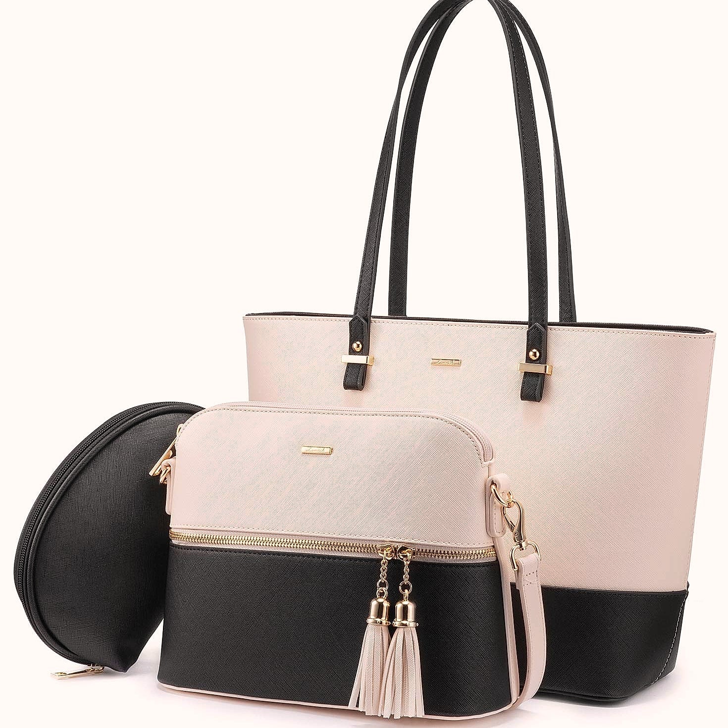 LOVEVOOK 3-Piece Handbag Set with Shoulder Bag, Satchel, and Hobo Purse