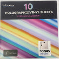 Kassa Holographic Vinyl Sheets 10 Pack Different Colors Permanent Adhesive 12X12