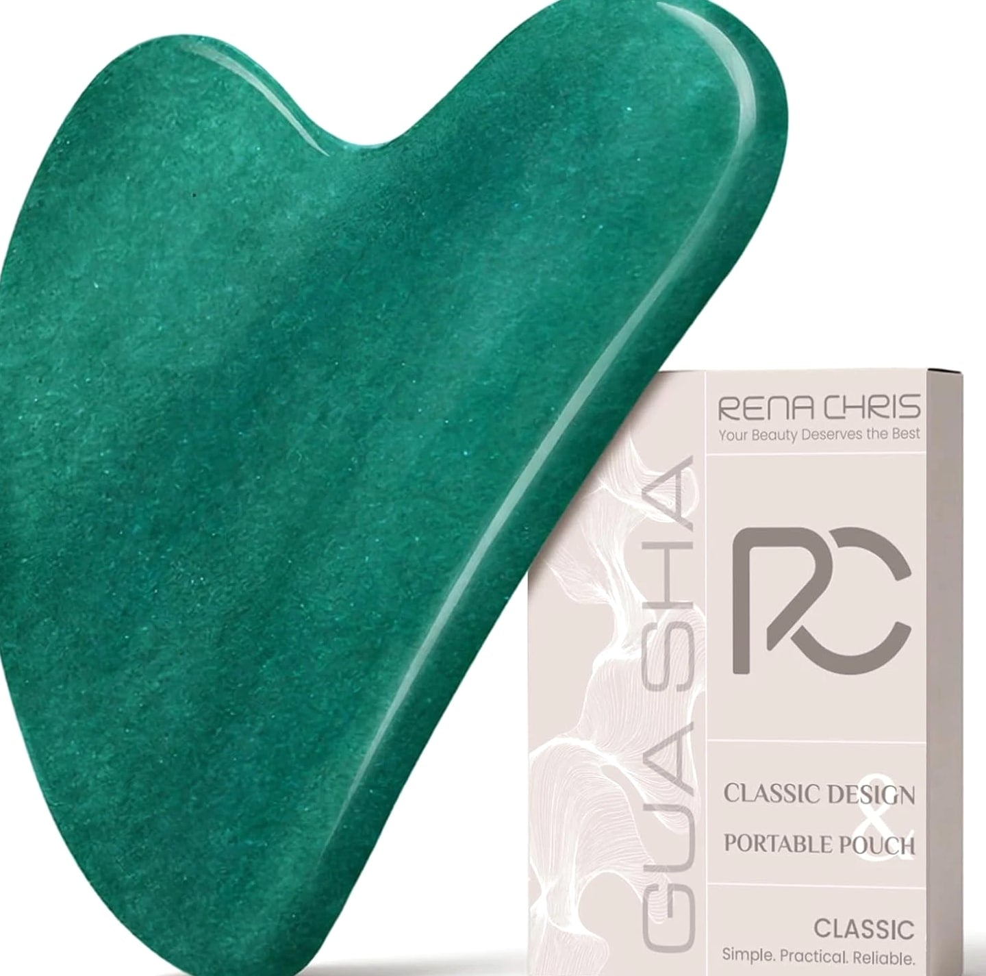 Jade Stone Gua Sha Facial Tools: Guasha Tool for Face Acupuncture Therapy, Facial