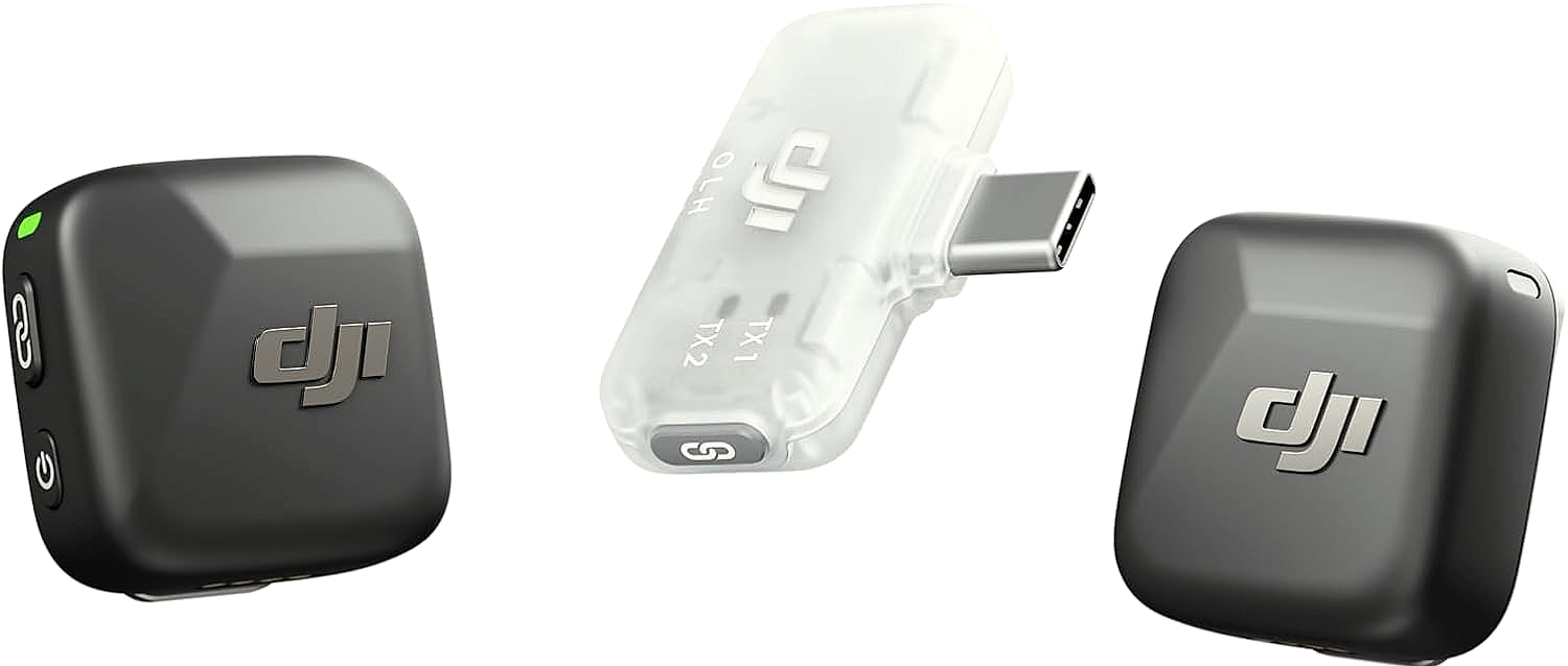 DJI Mic Mini wireless lavalier microphone system for iPhone and Android