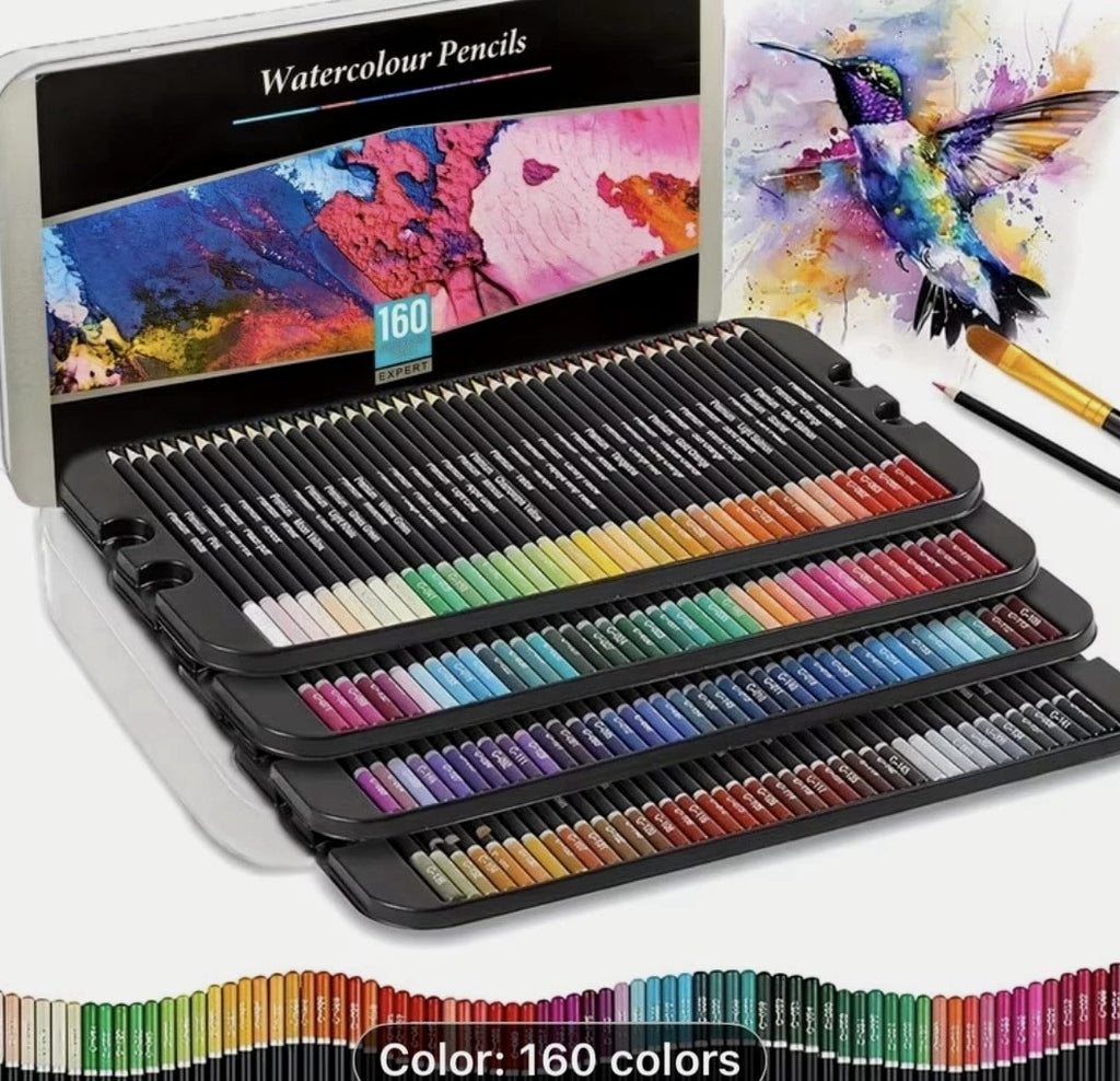 160 Watercolor Pencils In Metal Box NEW Shipping Included