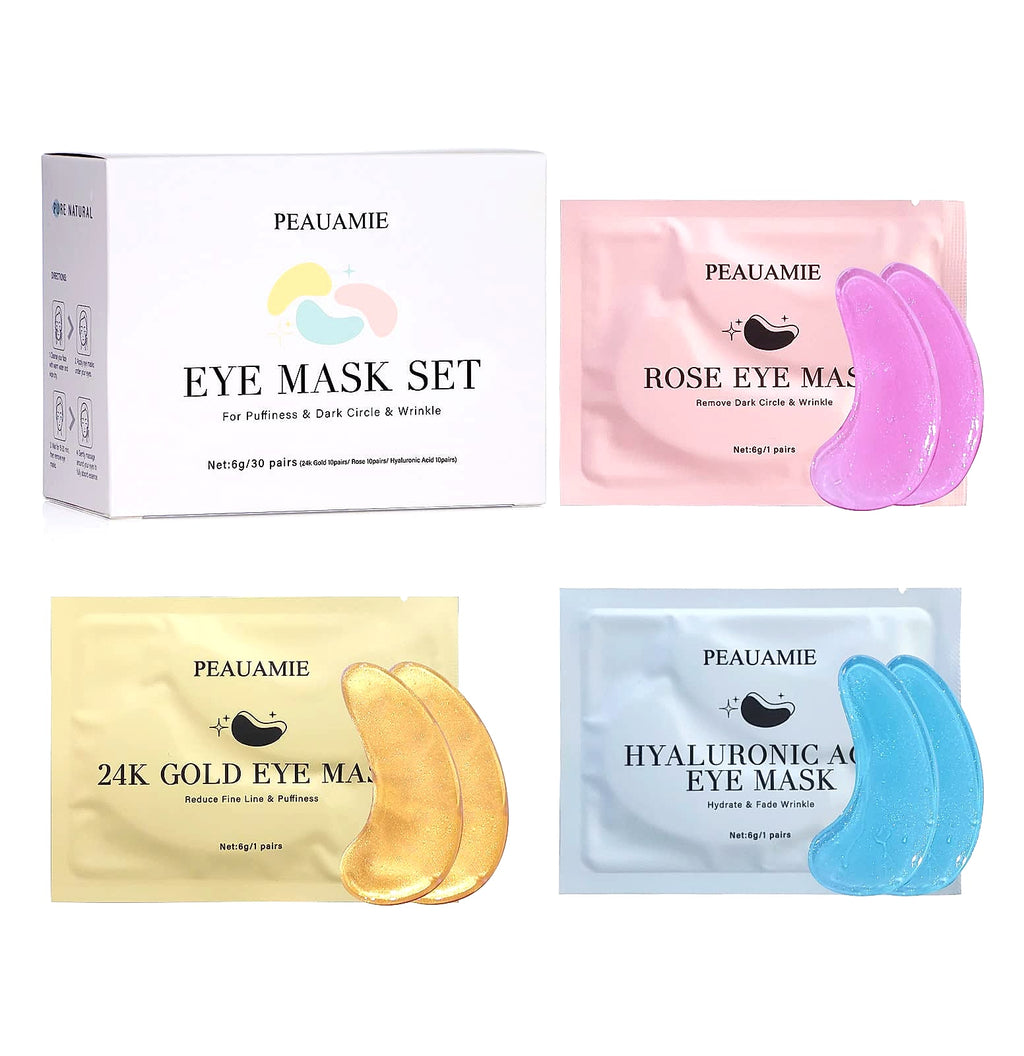 PEAUAMIE Under Eye Patches Gold Hyaluronic Acid 30 Pairs