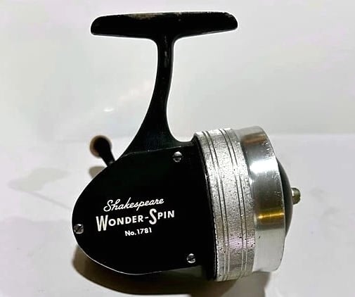 Vintage Shakespeare Wonder-Spin 1781 Model FC Fishing Reel - Rare Black