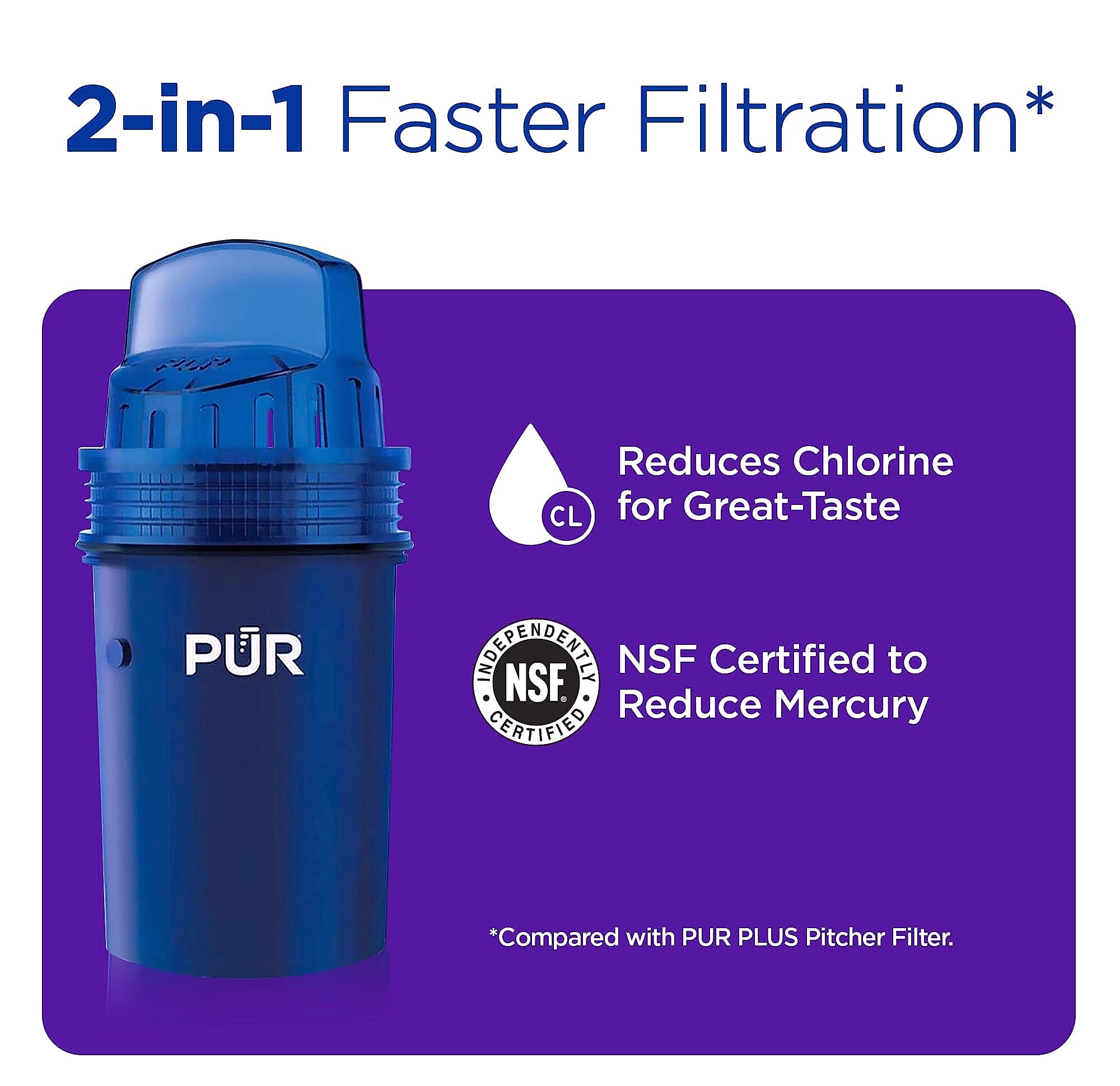 PUR PPF900Z4 Water Pitcher Filter Replacement 4-Pack