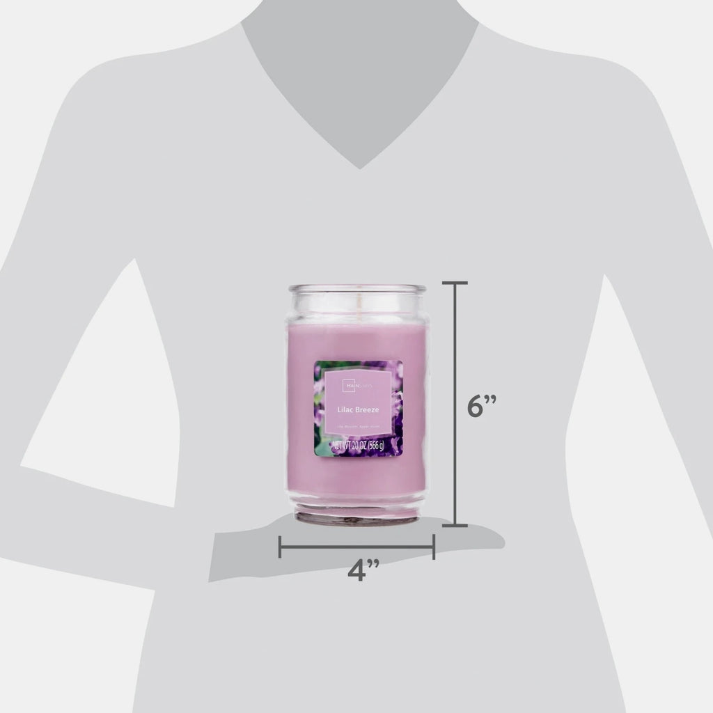 Mainstays Lilac Breeze Scented Single-Wick Large Glass Jar Candle 20 oz