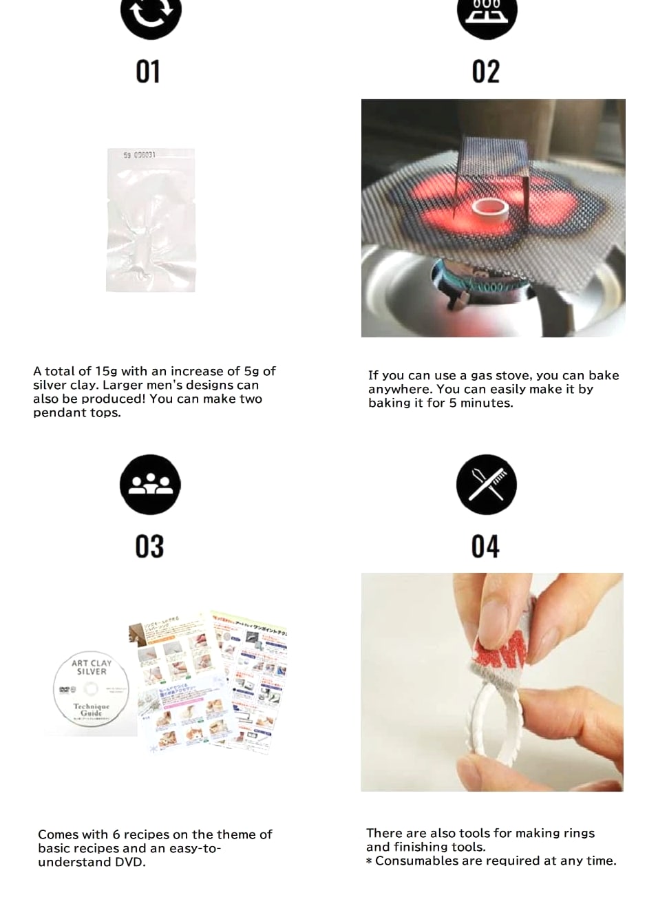 Clay Art Art Silver Starter Set Silver 10g with Recipe, DVD, Tools, Silver 5g...