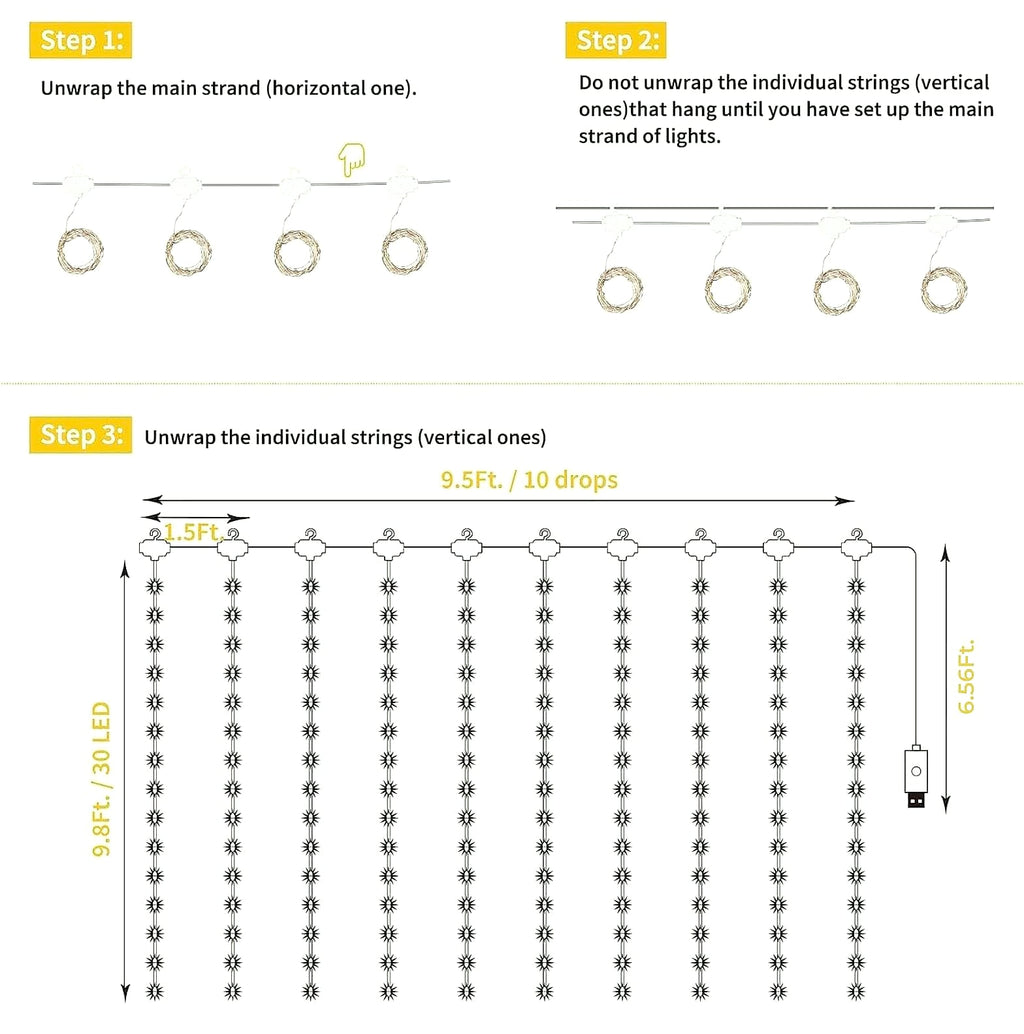 Minetom 300 LED Dimmable Fairy Lights with Remote and Timer