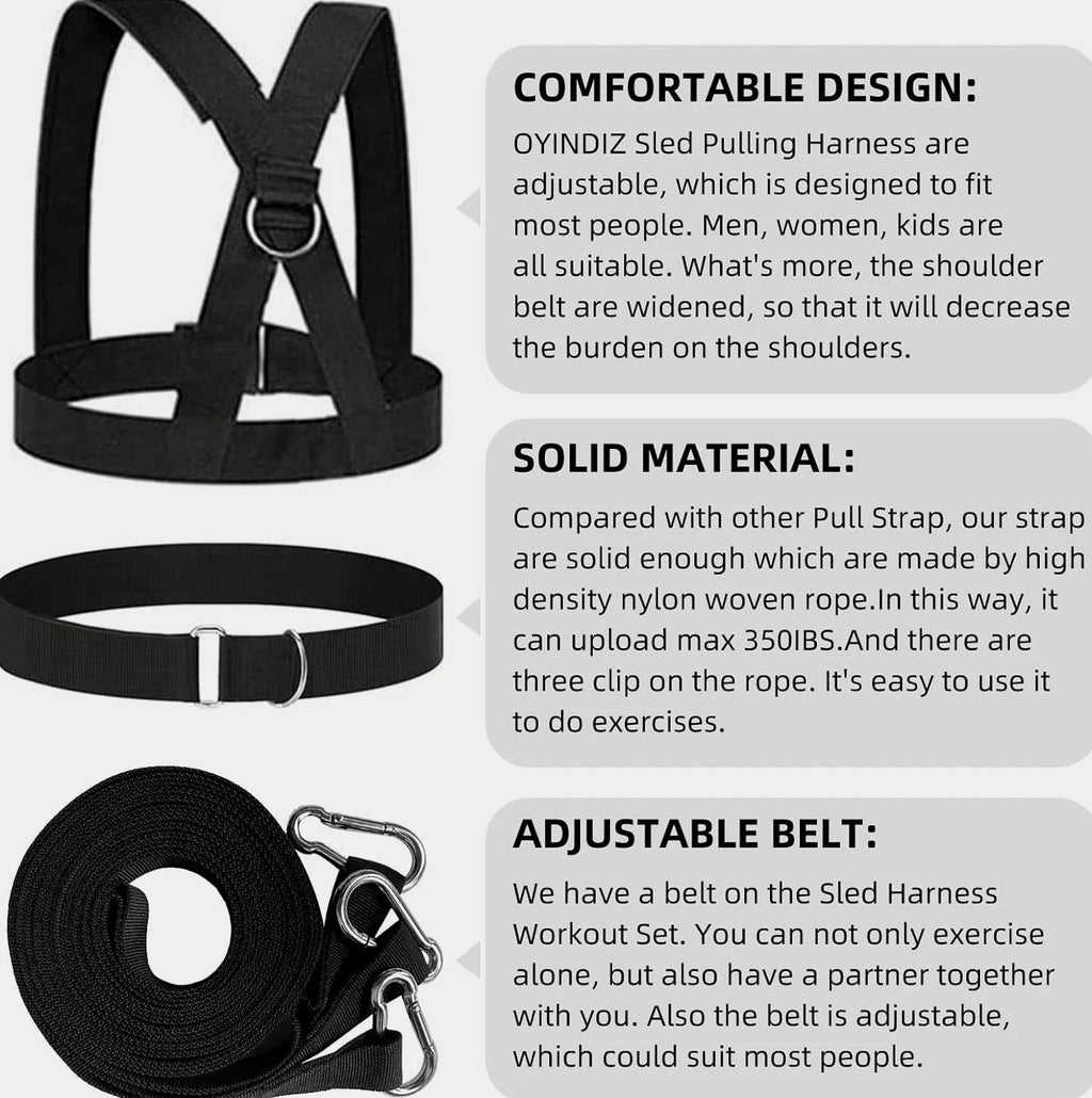 Sled Workout Equipment, Harness Set for Training Outdoor, Tire Pulling Fitness R