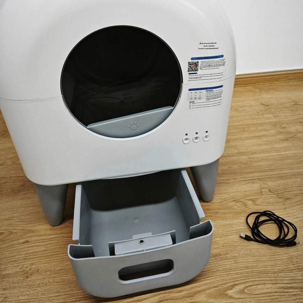 Used 95L Automatic Cat Litter Box, APP Control, Odor Control, Safety Sensor
