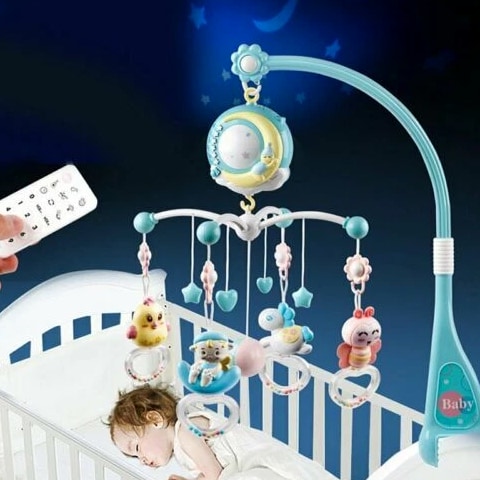 Mobile Baby Rattle Toy Cot Musical Light Bed Bell Kid Hanging Crib Nursery Gift