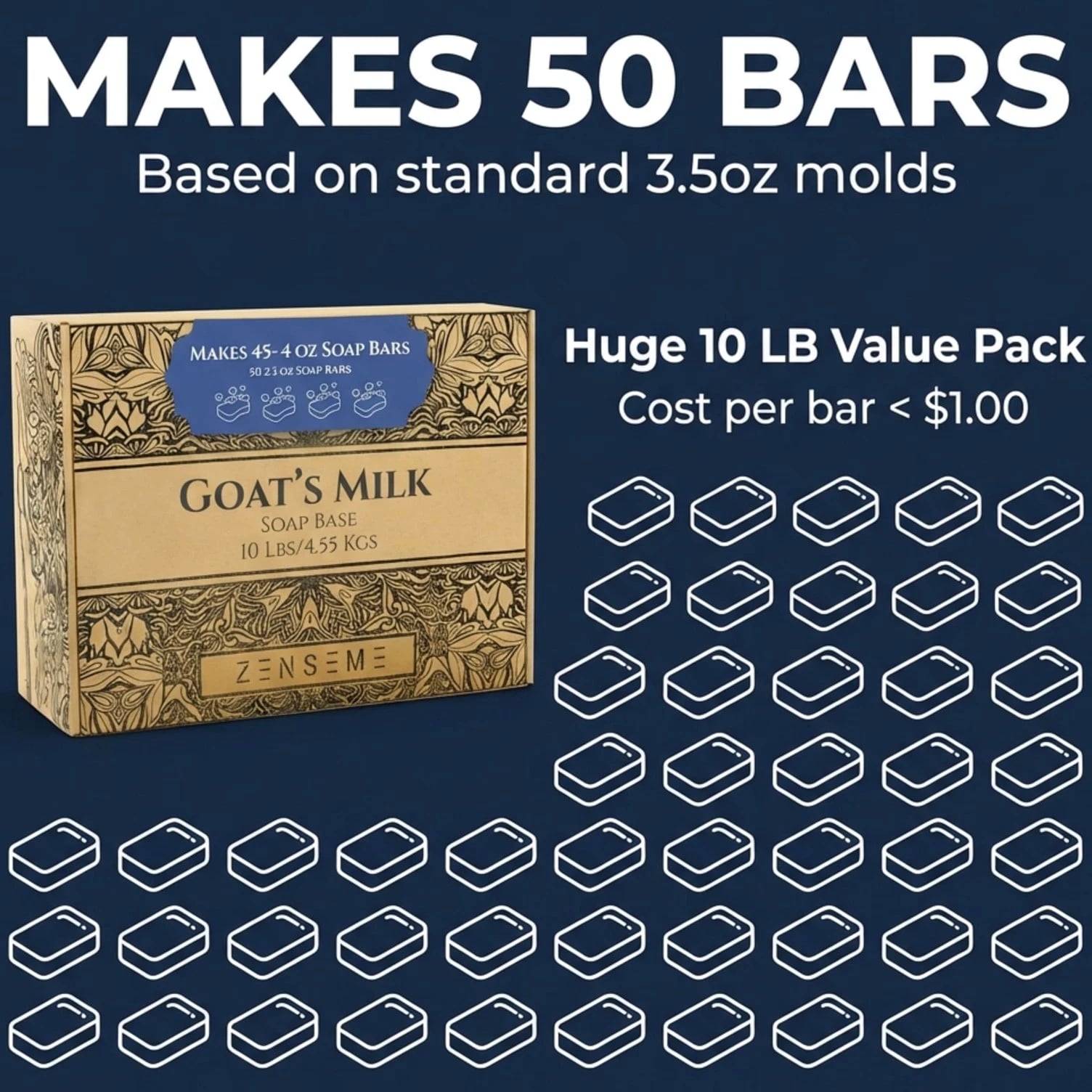 10 LBS Goat's Milk Soap Base | Melt & Pour Supplies Kit for Soap Making - SLS/SLES & PEG Free