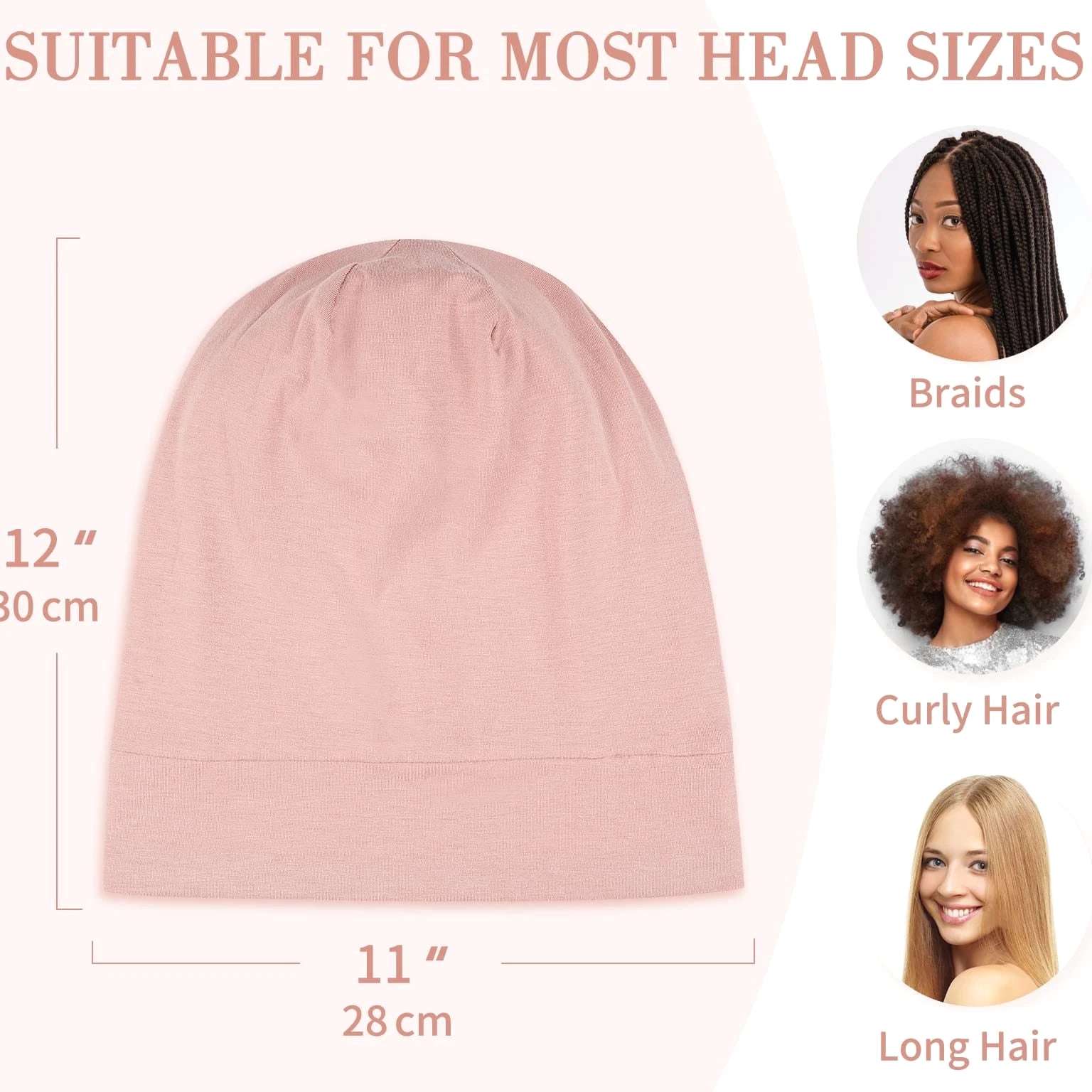 Mulberry Silk Bonnet for Sleeping Women, Real Silk Sleep Cap for Curly Hair a...