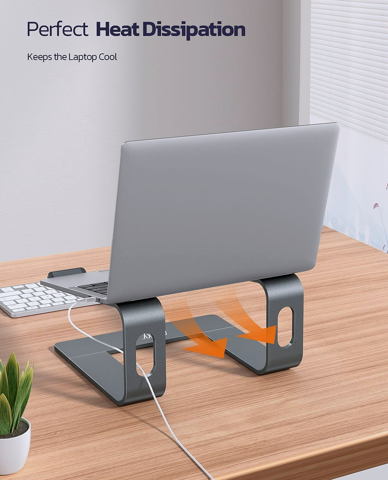 Nulaxy All-Aluminum Laptop Stand for Desk, Ergonomic Detachable Ventilated Cooling Computer Riser, Anti-Slip Design Notebook Holder Compatible with All 10-16" Laptops (MacBook, Dell XPS, HP, Lenovo)