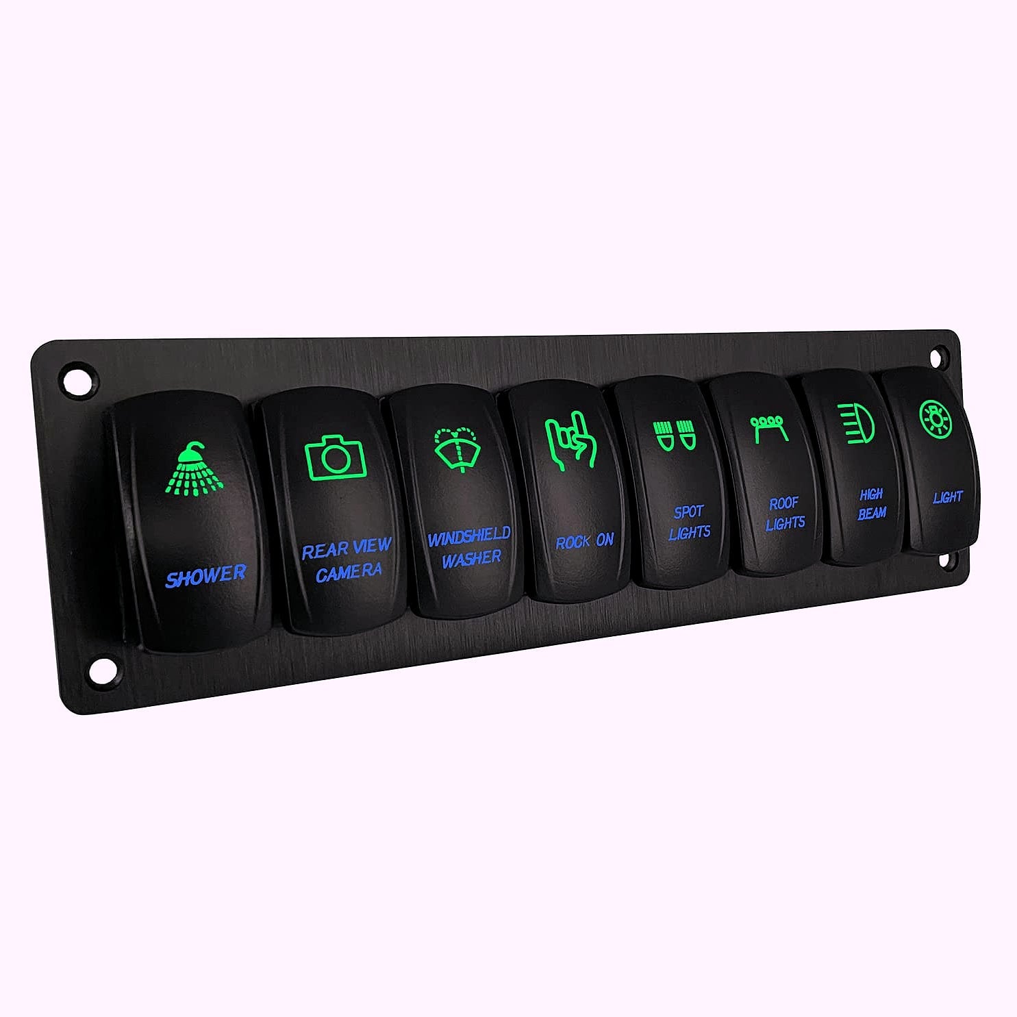 BACAUTOPARTS 8-Way Marine Switch Panel 12V/24V Rocker