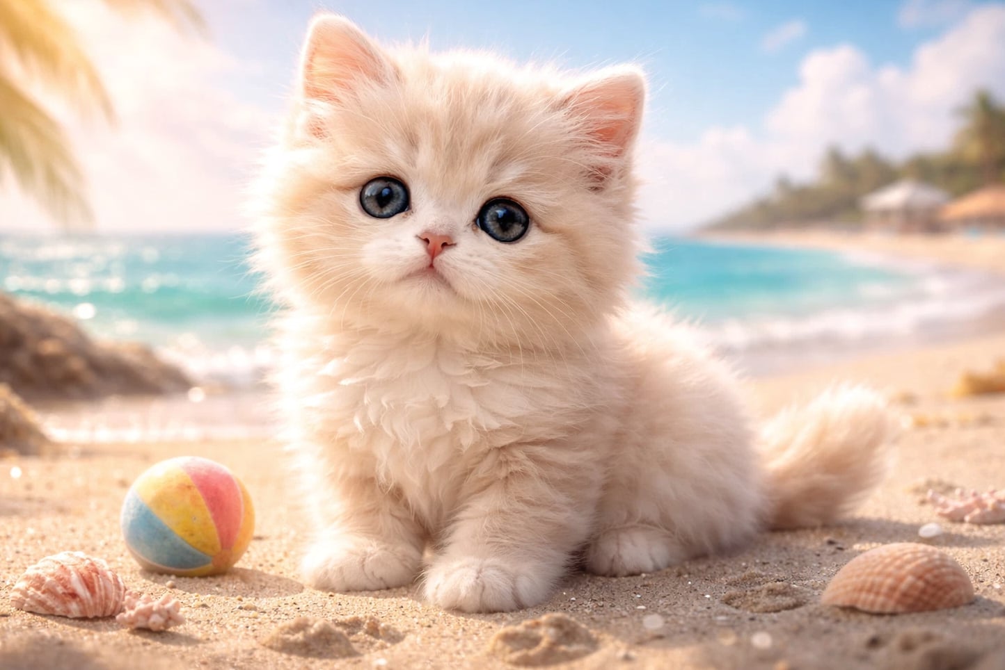 Super Cute Kitty Cat Digital Image Picture Photo Wallpaper Desktop AI Art