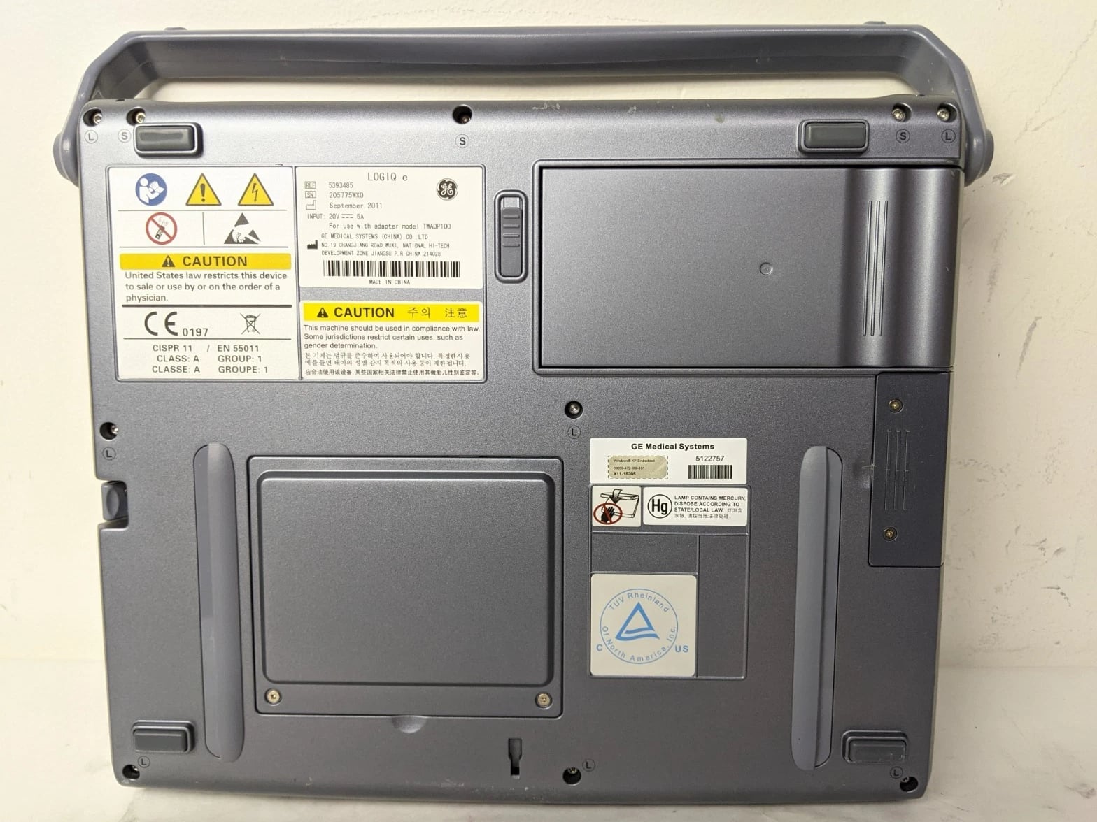 GE Logiq E 5393485 Portable Ultrasound System | MFG 2011