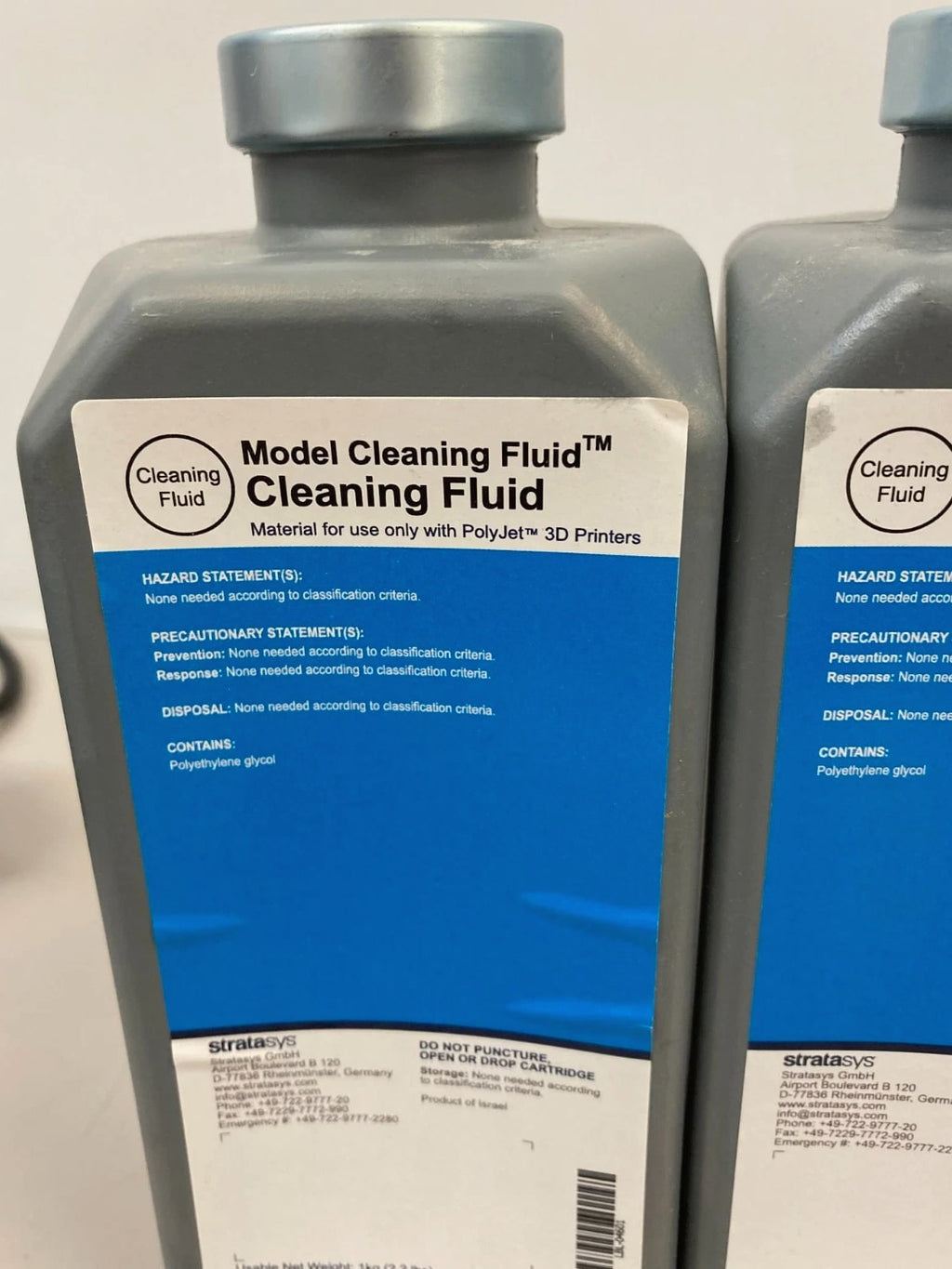 Lot of 3 Stratasys Resins, 2 Support Cleaning Fluid PolyJet 3D Printers