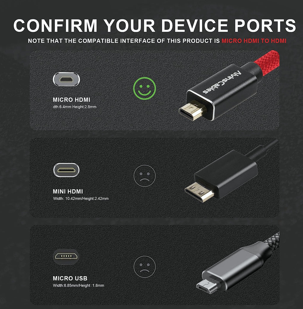 Alvin's Cables 8K Micro-HDMI to HDMI Coiled Cable for Cameras
