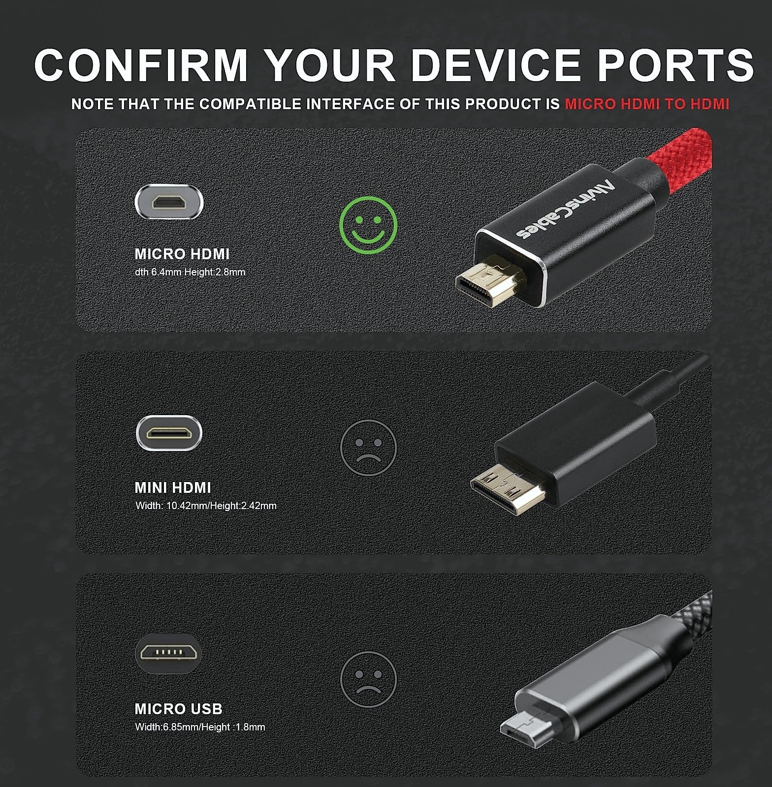 Alvin's Cables 8K Micro-HDMI to HDMI Coiled Cable for Cameras