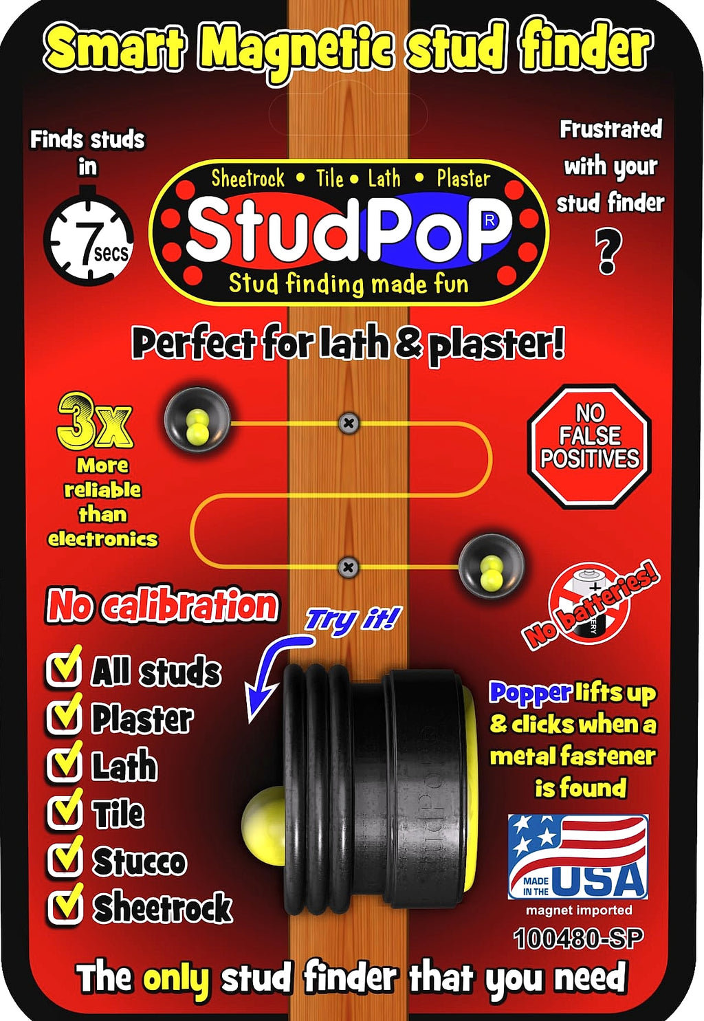 StudPoP Original Smart Magnetic Stud Finder with Visual Indicator