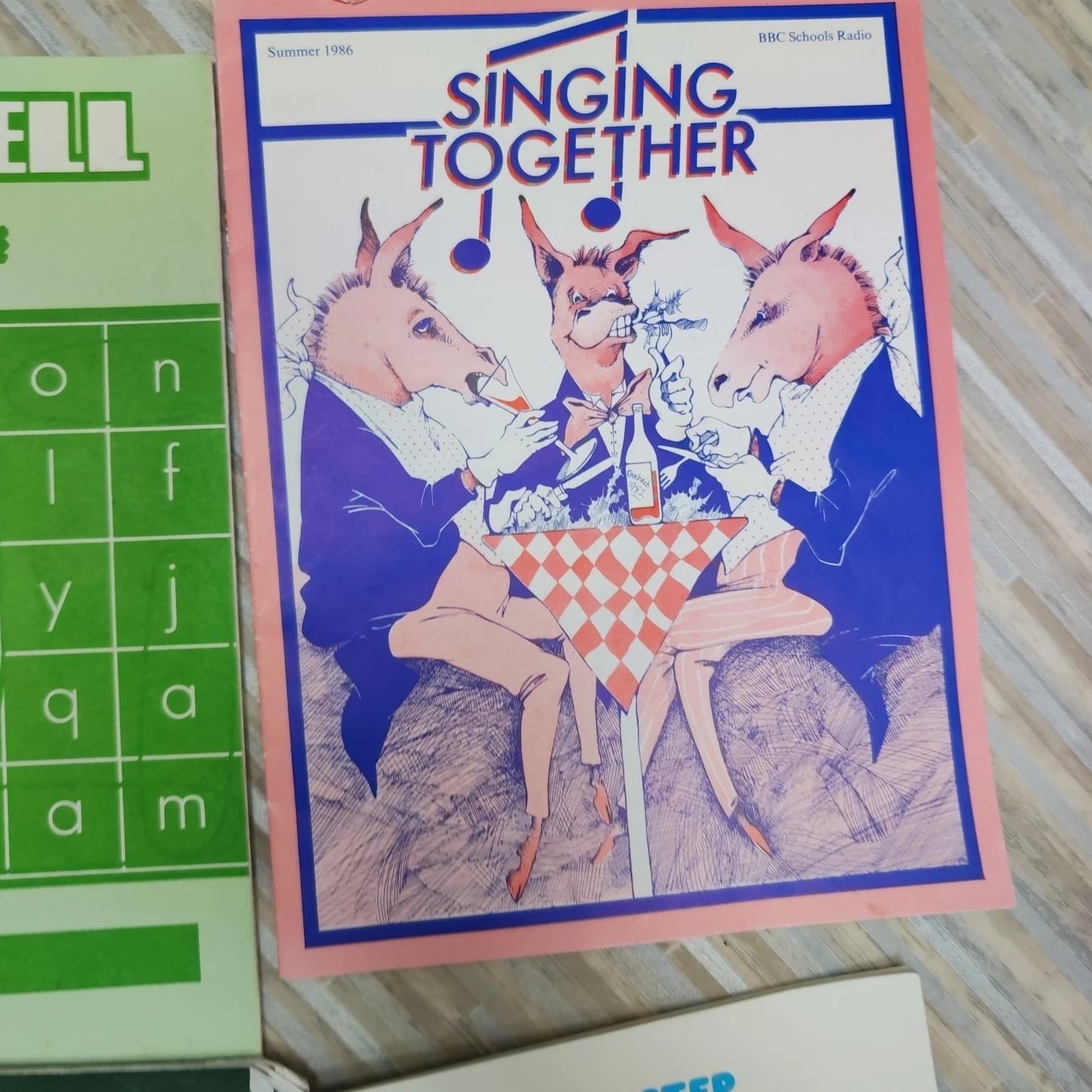 4 Pcs Vintage Textbooks Workbook Pamphlets 1980s Highway Code Spelling Singing